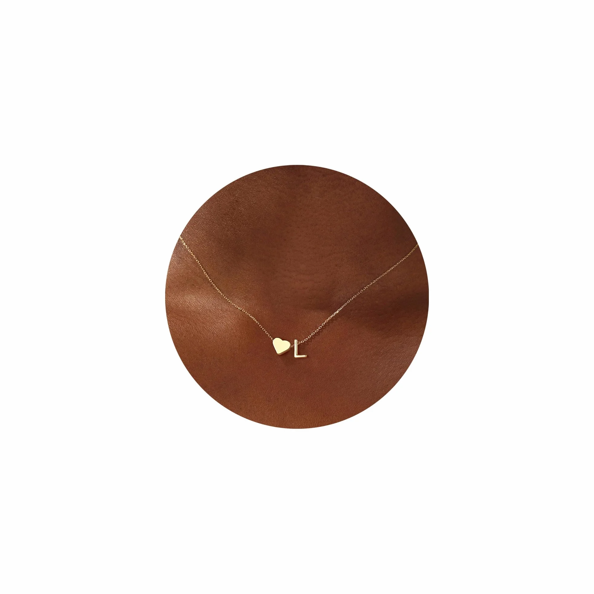 TINGN Collier Coeur Femme Fille 14 Carats Plaqué Or Initiale Lettre Coeur Pendentif