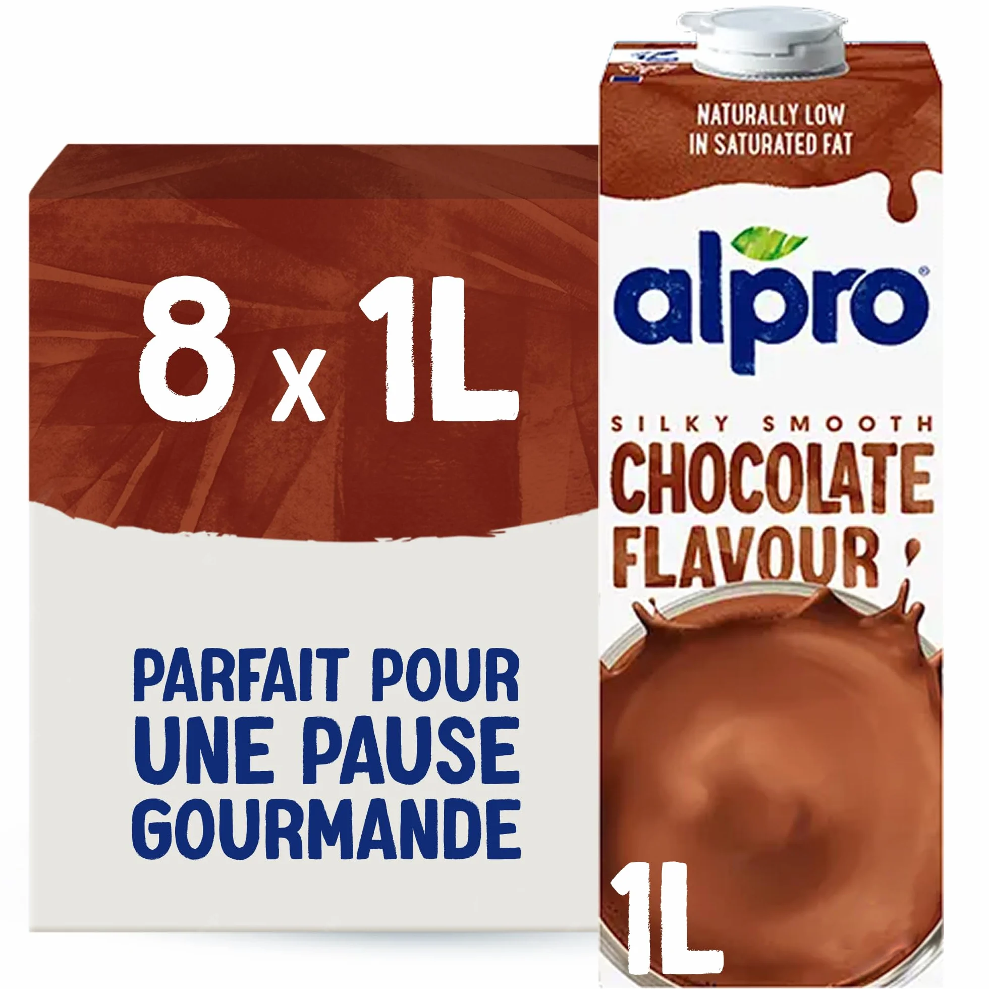 Alpro - Boisson Végétale - Soja Chocolat - 1 L - Lot de 8 x 1 L