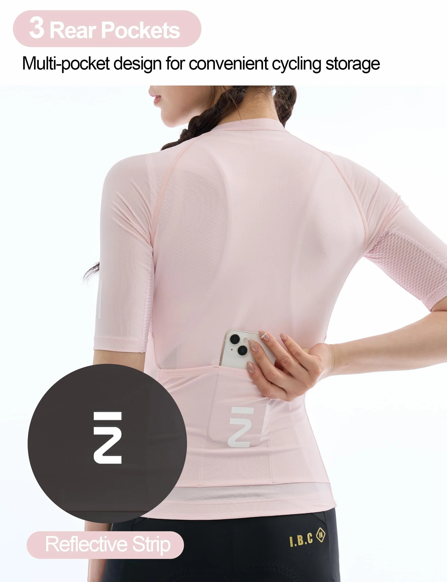 INBIKE Maillot Cyclisme Femme Haut Vélo Respirant 3 Poches Arrière Séchage Rapide