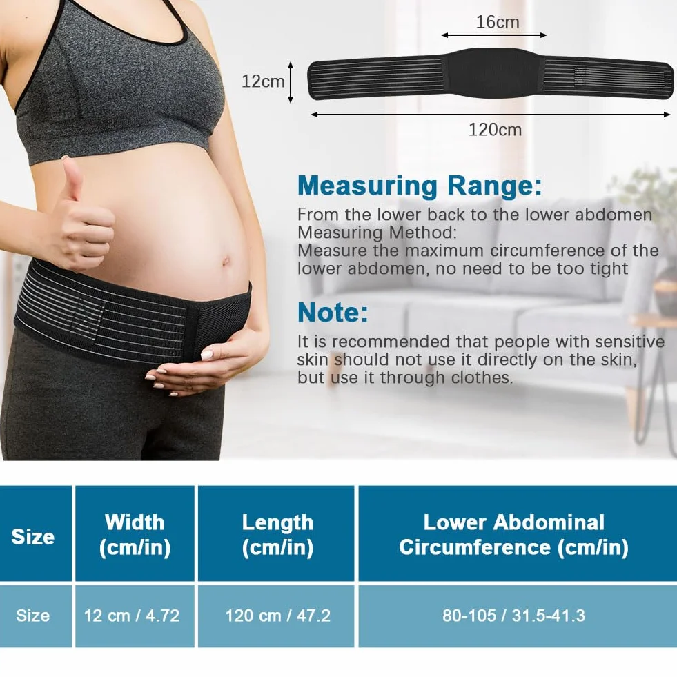 AUYAO Ceinture de Grossesse Respirante Réglable Support Abdominale et Lombaire pour Soulager Douleurs Bassin Hanche Dos