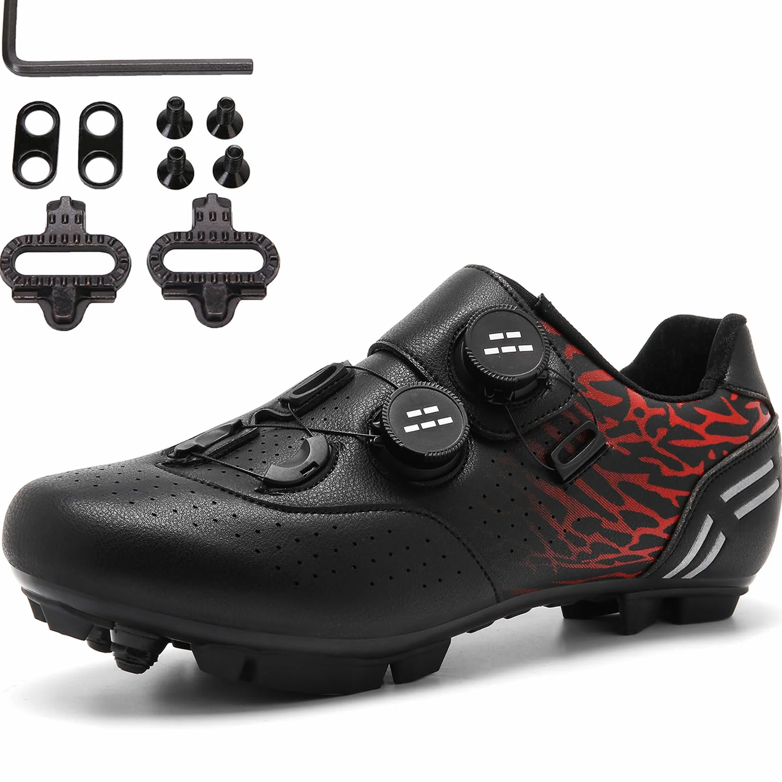 Chaussures de Cyclisme VTT pour Homme, Respirantes Compatibles avec 2-Bolt Cleats