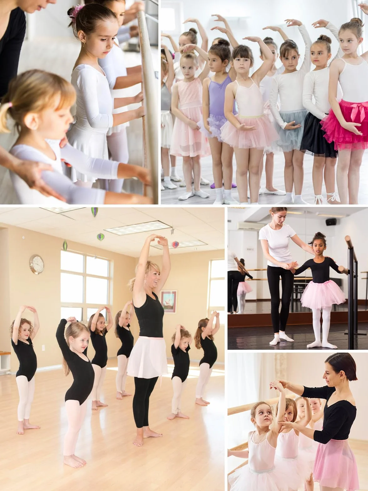 Soudittur Justaucorps Danse Classique Coton Manches 3/4 Ballet Filles Taille 110-170
