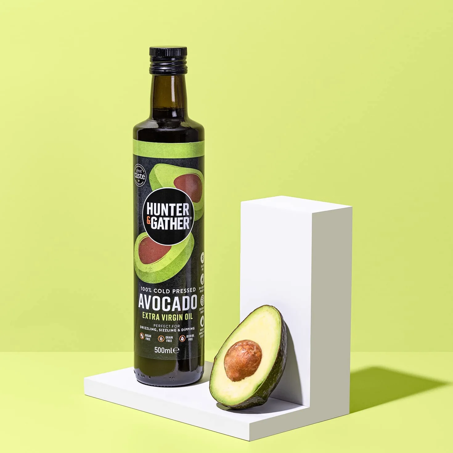 Huile d'avocat extra vierge 500ml | Pressé à froid, non raffiné et mis en bouteille au Royaume-Uni | Huile d'avocat 100% naturelle | Sans sucre, sans gluten et sans produits laitiers