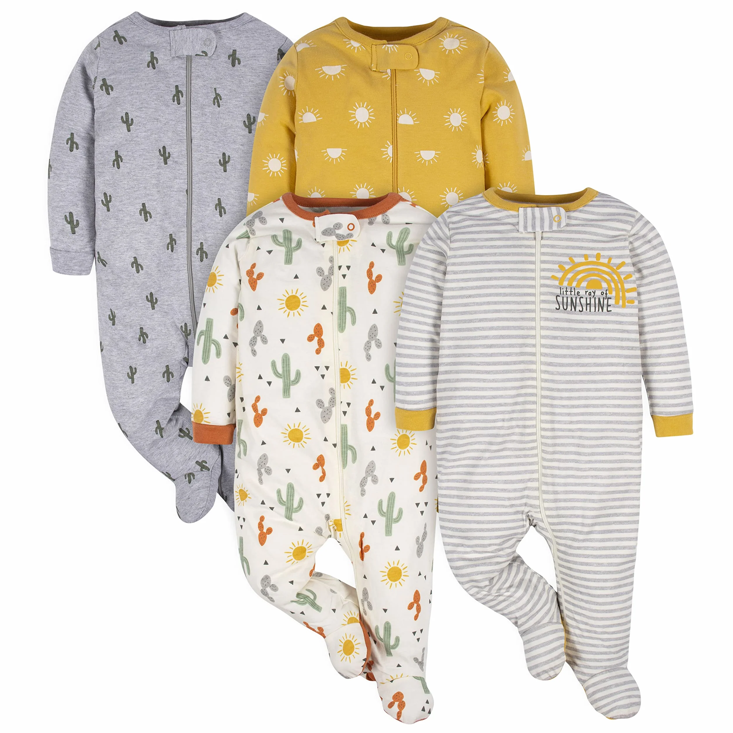 Gerber 4 Pack Sleep 'N Play Footie Dormeuses pour bébés et Tout-Petits Mixte bébé
