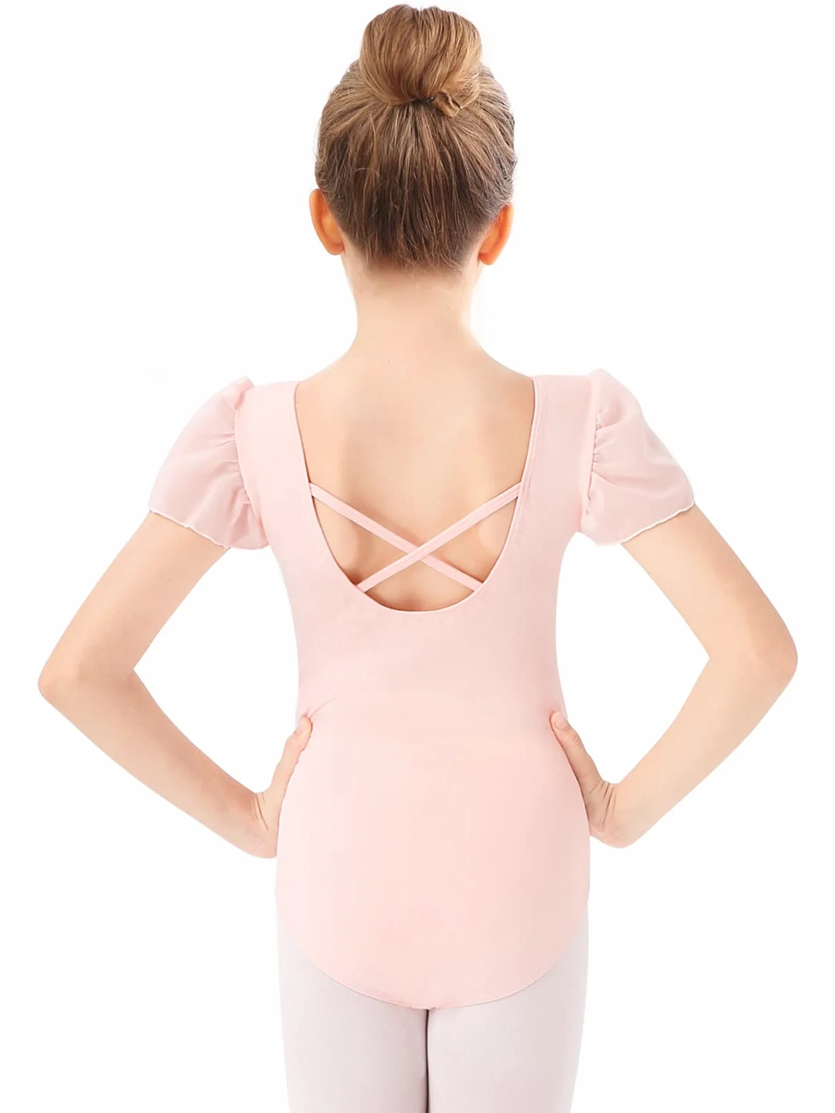 Justaucorps Danse Fille Manche Bouffante Ballet Classique Enfant 3-12 Ans