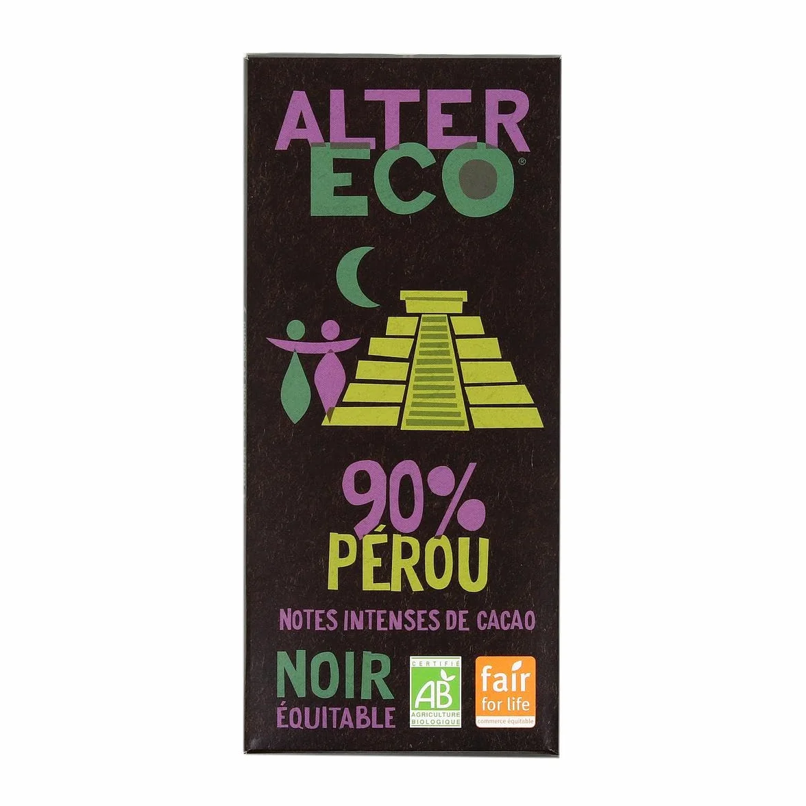 ALTER ECO - COMMERCE EQUITABLE - Alter Eco - Commerce Equitable Chocolat Noir Bio 90% Pérou, 100G - 100G - Lot De 3 - Vendu Par Lot