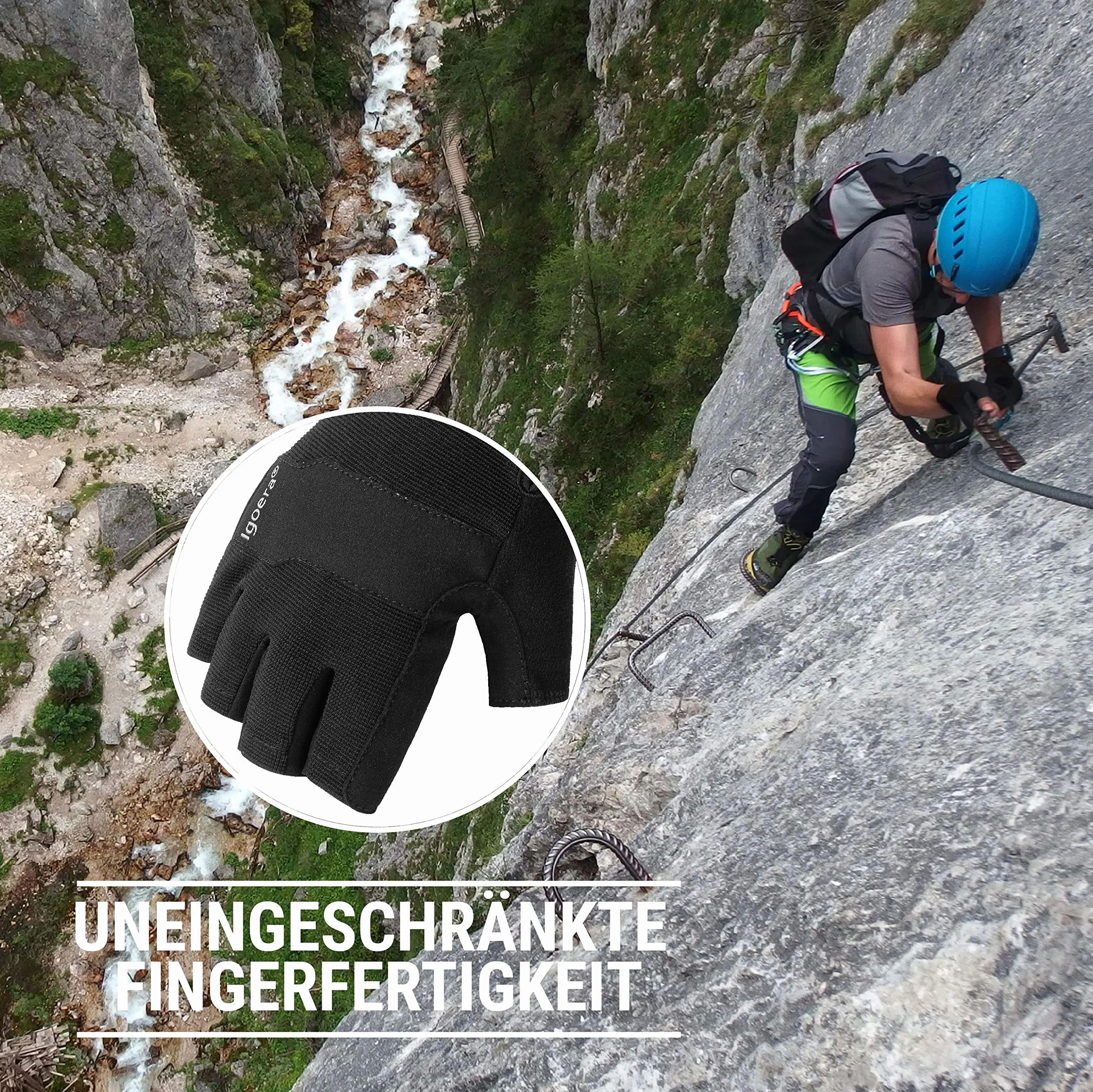 Gants Escalade Via ferrata Haute Adhérence Protection Unisexes