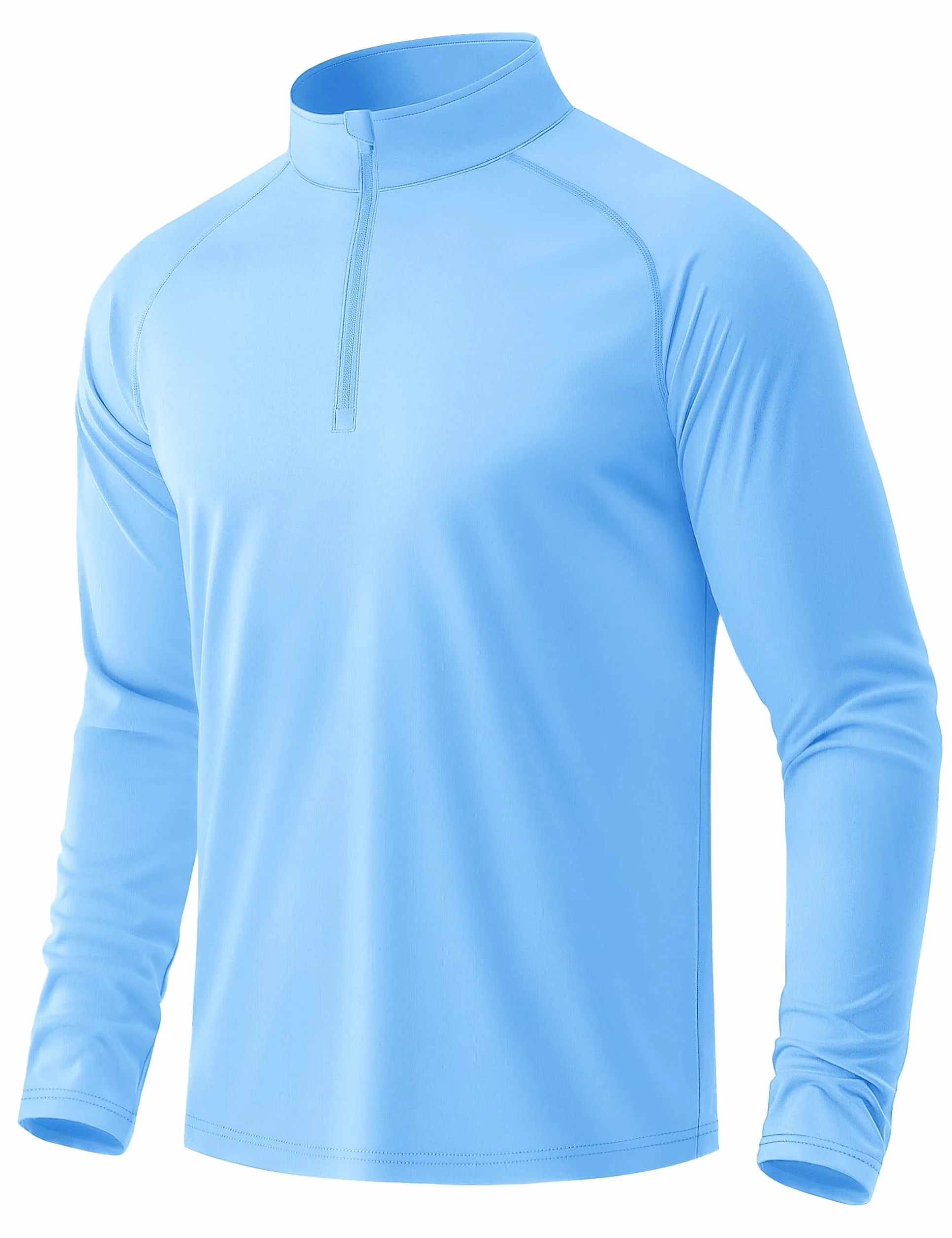 MAGCOMSEN T-Shirt Manches Longues Homme 1/4 Zip Anti-UV Running Fitness Séchage Rapide