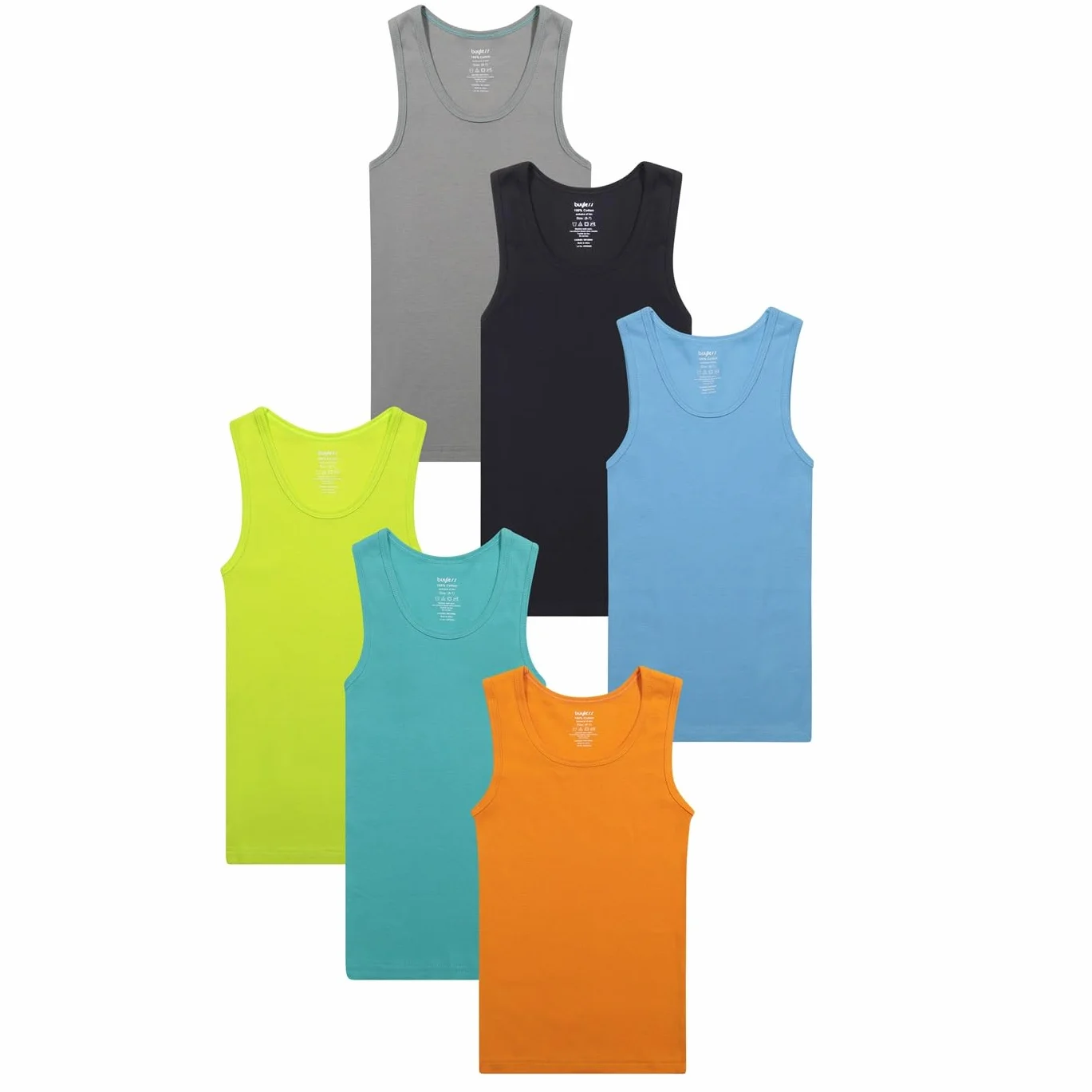 Débardeur Garçon Coton Doux Lot de 6 Multicolore Sous Vêtement