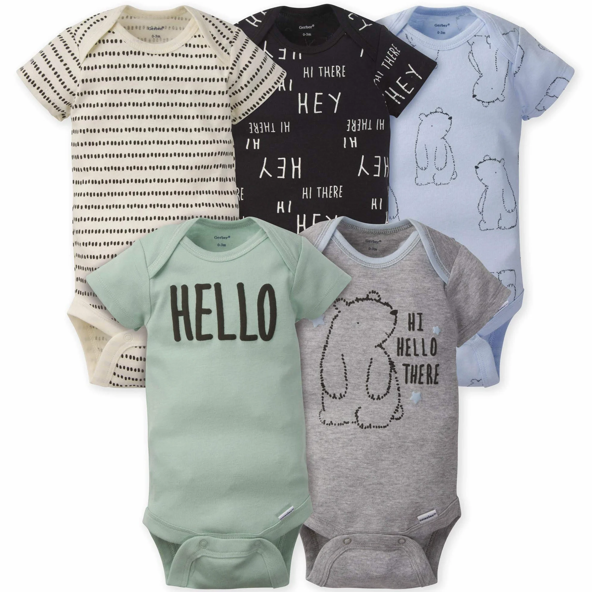 Gerber Lot de 5 Bodys Bébé Garçon Fille