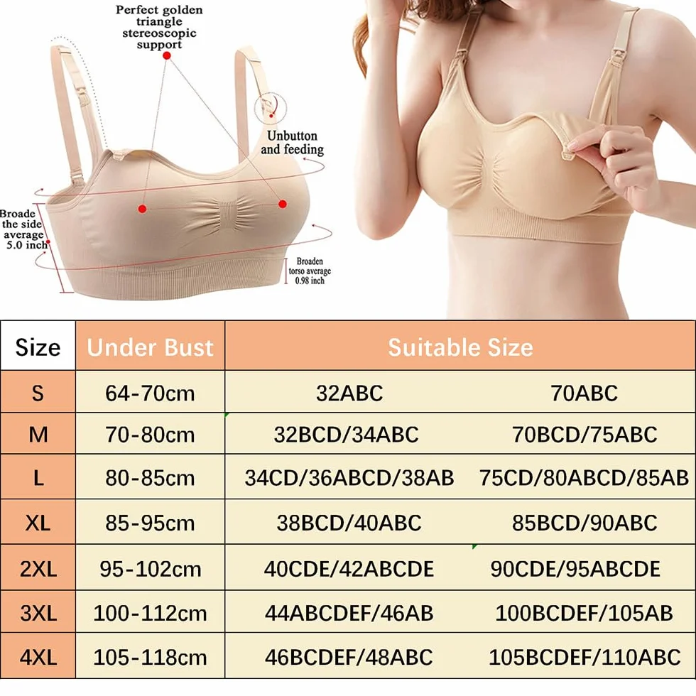 Bysion Soutiens-Gorge Maternité sans Fil d'allaitement Brassière Lot de 3