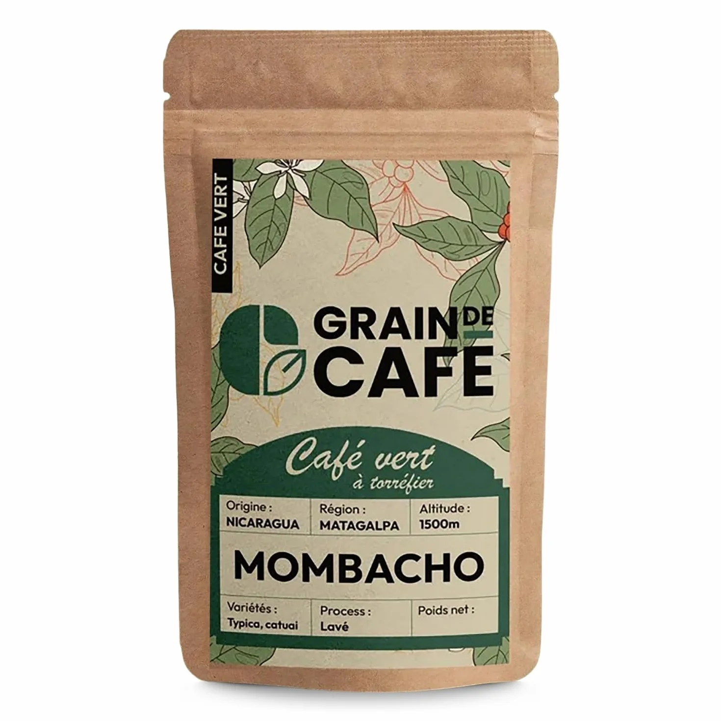 Graindecafé – Café Vert Nicaragua Mombacho 1kg | 100% Arabica Non Torréfié | De Montagne Rond Et Harmonieux | Notes De Cacao Et Prune | Idéal Machine À Grain Une Fois Torréfié