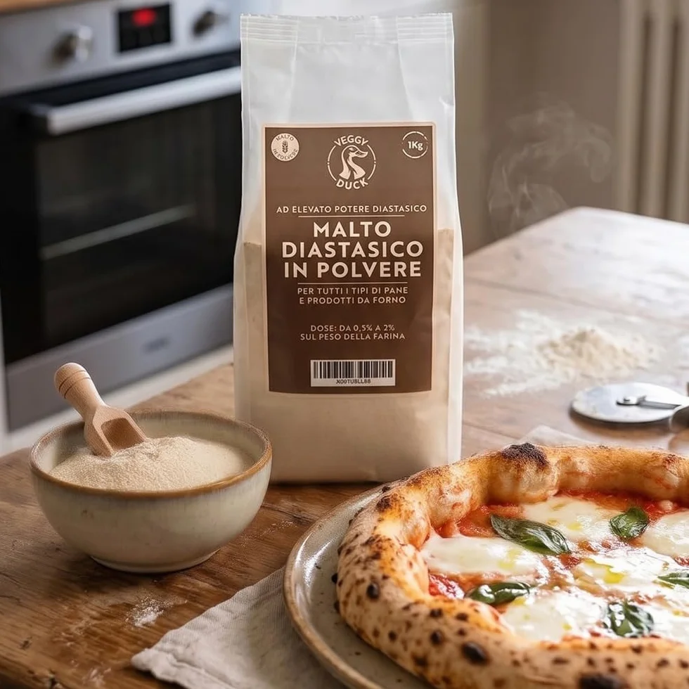Veggy Duck - Farine de Malt Diastatique (1Kg) | Farine de Malt d'Orge à Haut Pouvoir Diastatique | Idéal pour la Fabrication du Pain | Made in Italy