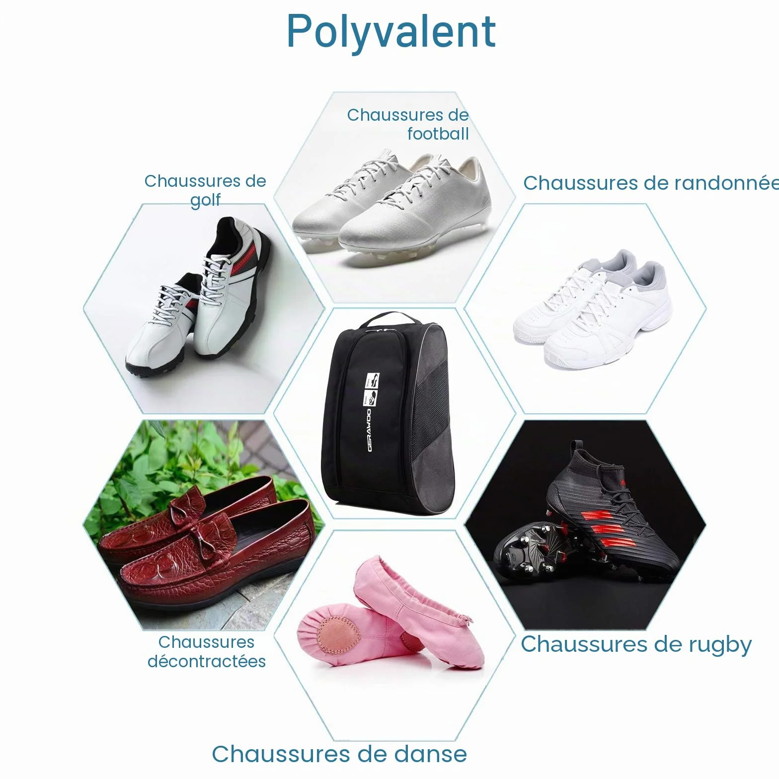 Sac à Chaussures de Football Golf Basketball, Housse Rangement Chaussures de Voyage Portable