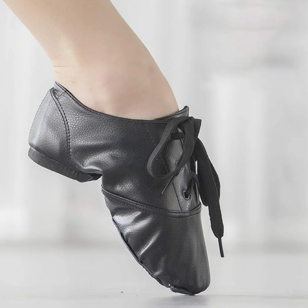 Chaussures de Danse de Salon Homme Femme Enfants Noires Plates Jazz Salsa Moderne Tango TJ-Jazz-DBPU