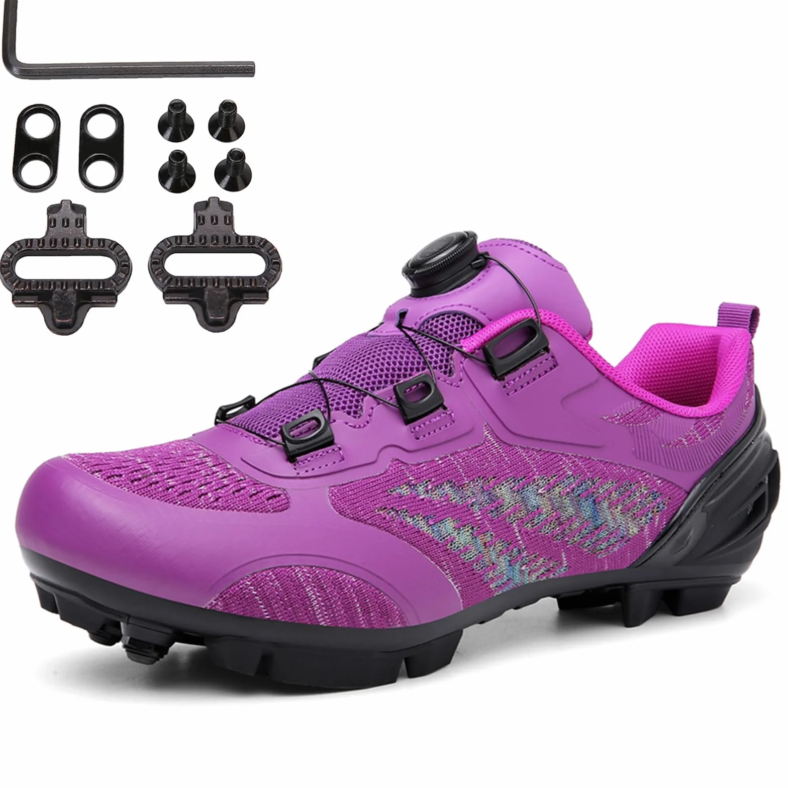 SDEQA Chaussures de Cyclisme pour Femme Compatibles Look SPD SPD-SL Delta Cleats VTT