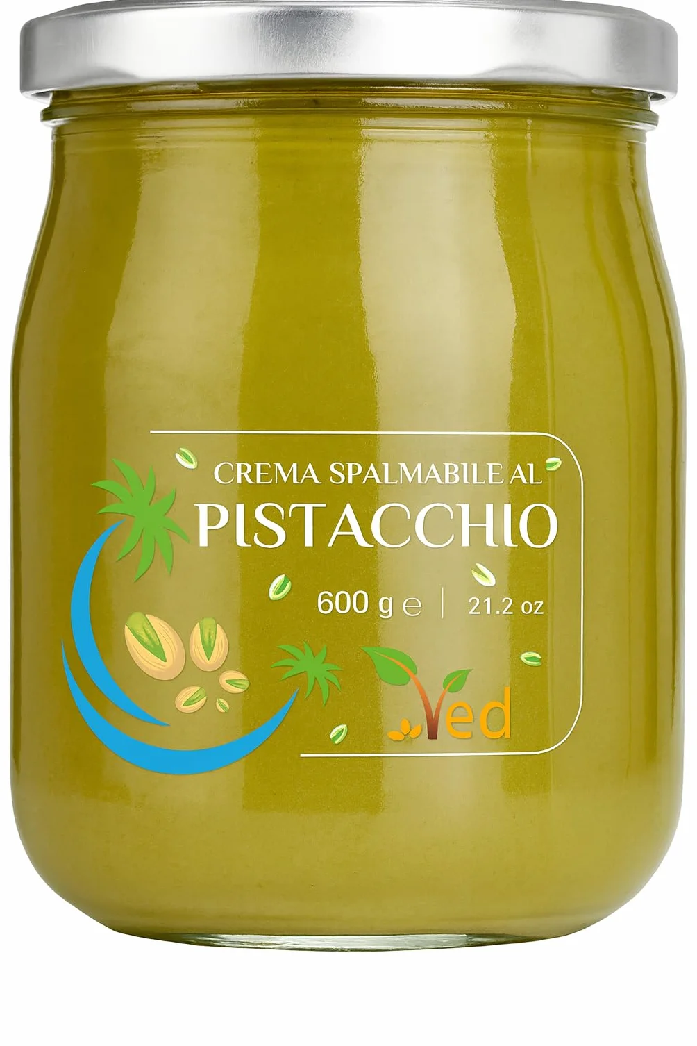 Beurre de pistache premium VED – Fabriqué en Italie | Clean Label, ingrédients naturels | Végétalien et sans gluten (600 g)