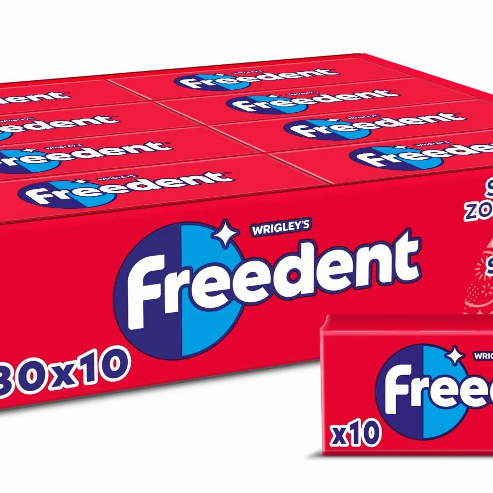 FREEDENT Chewing Gum Sans Sucre Fraise 30 Paquets 300 Dragées 420g