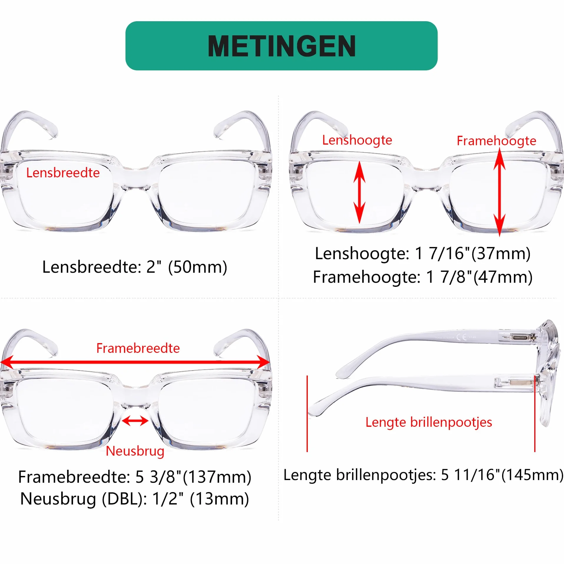 eyekepper Lunettes de Lecture pour Femmes Grande Carré avec Charnières à Ressort