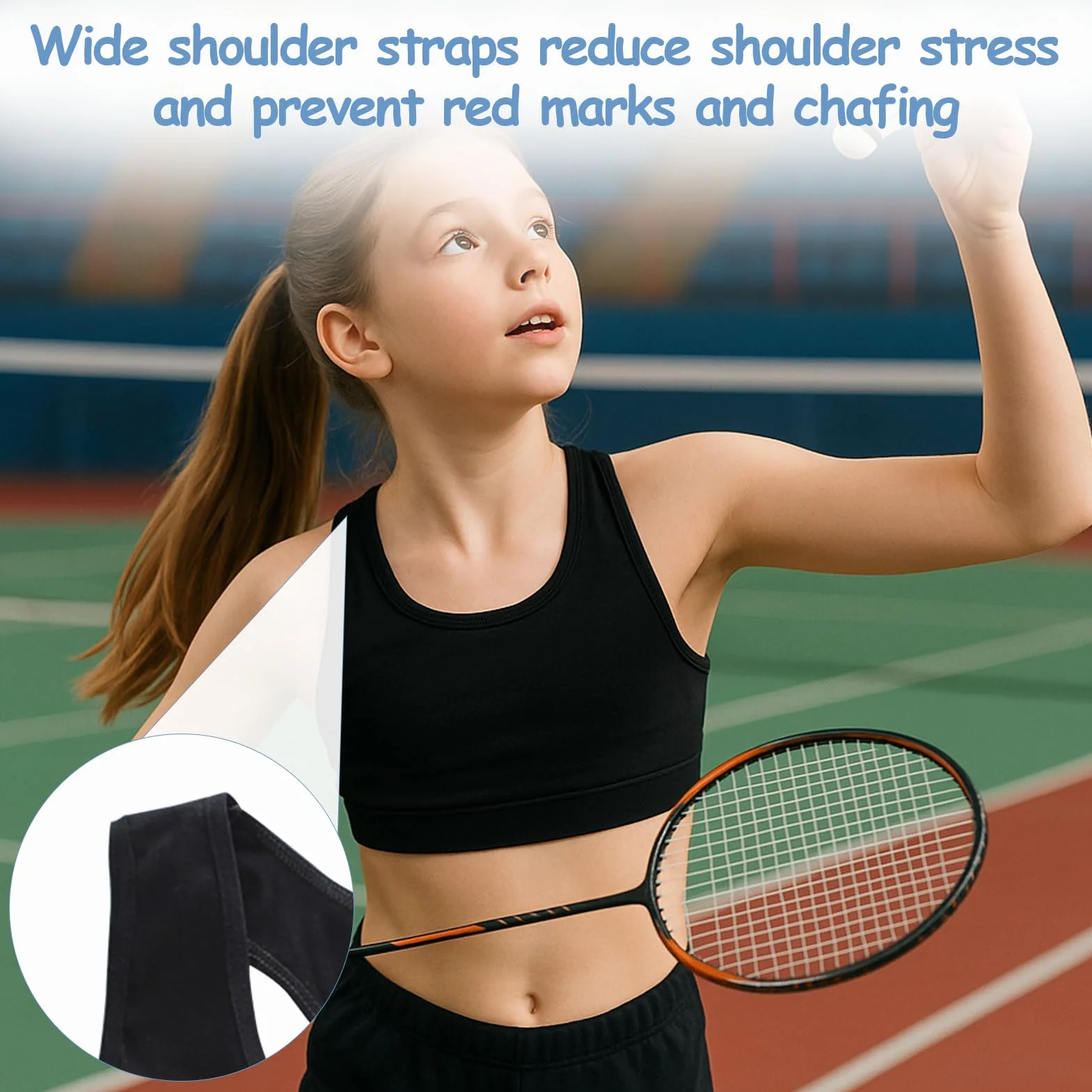 Lot de 4 Soutiens Brassiere Sport pour Filles 8-14 Ans