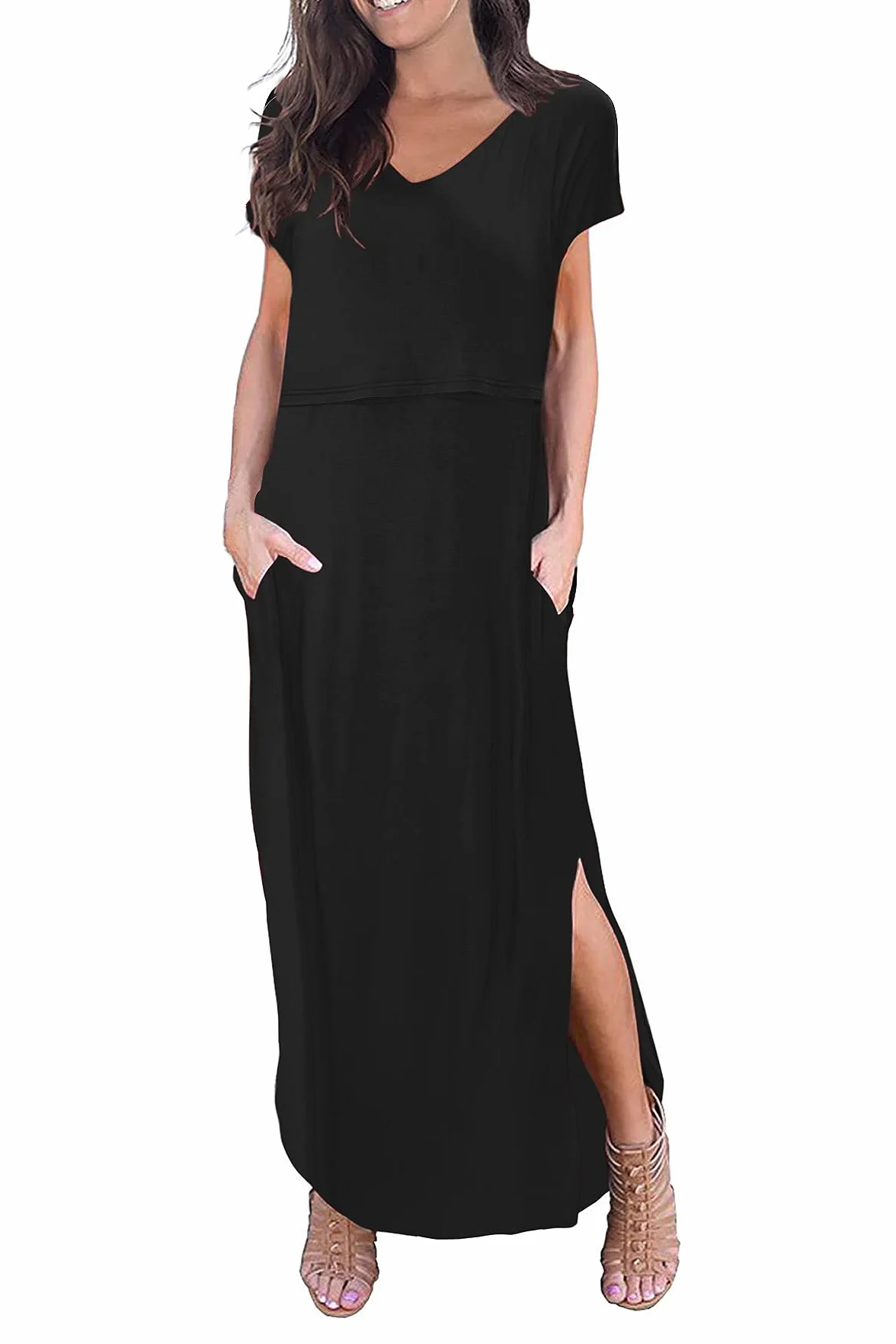 Longue Robe Allaitement Femme Grossesse Maternité