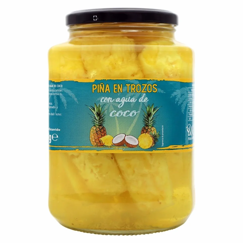 Ananas en morceaux avec eau de coco 1190 g.