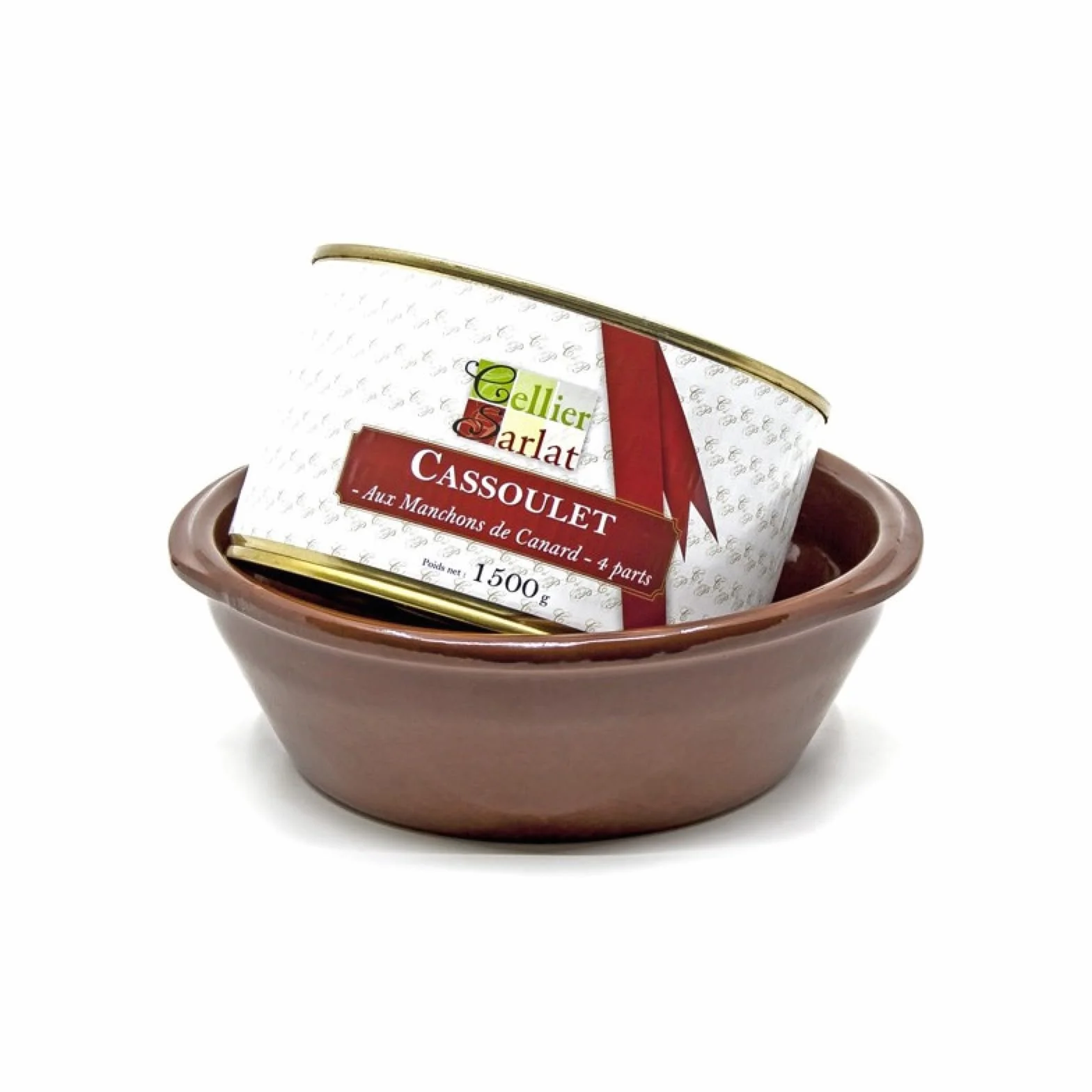 Cassoulet aux Manchons de Canard Confits 1500g et sa Cassole en Terre Cuite