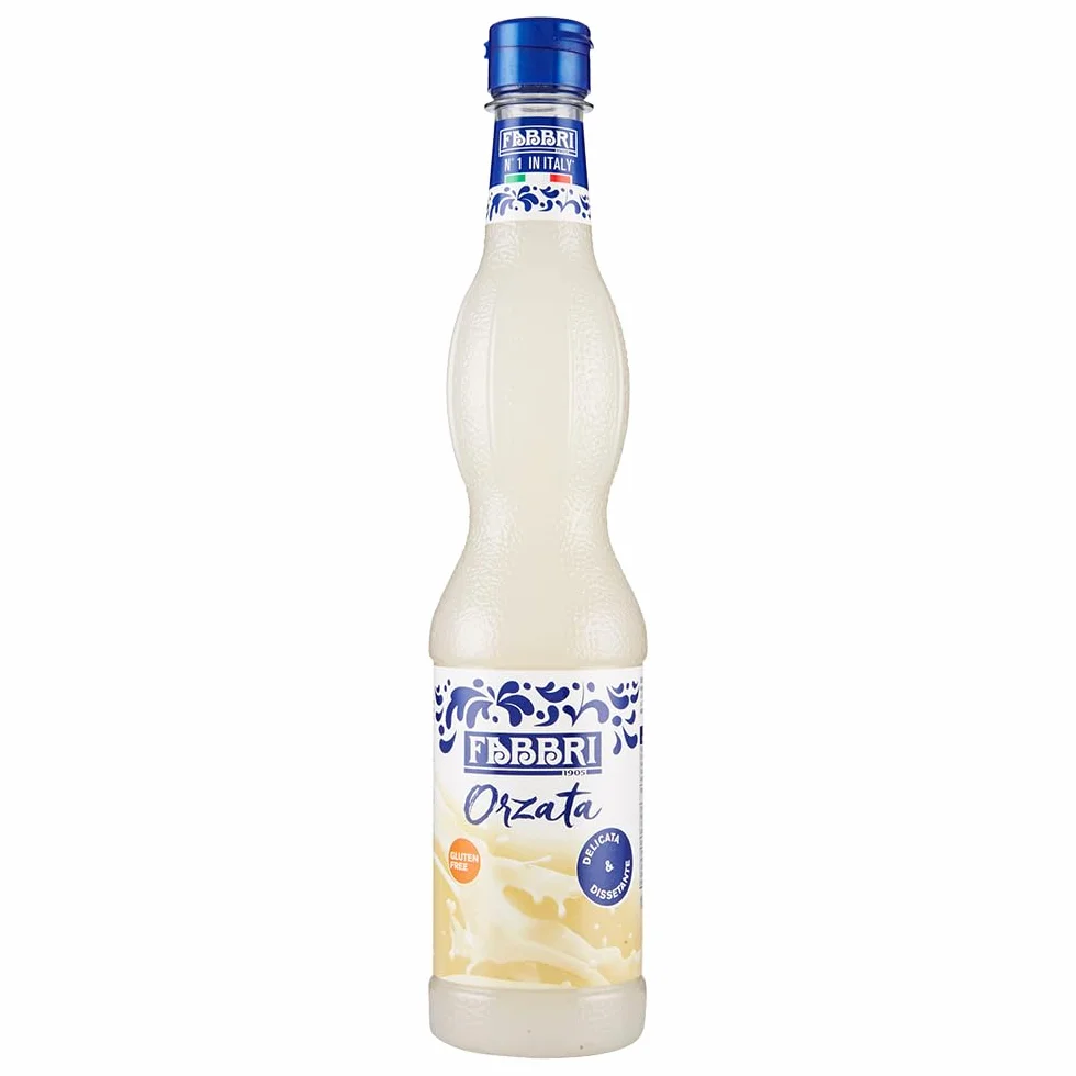 Fabbri Sirop d’Orgeat 560 ml – Saveur amande, sans gluten, bouteille refermable – Idéal boissons et granités