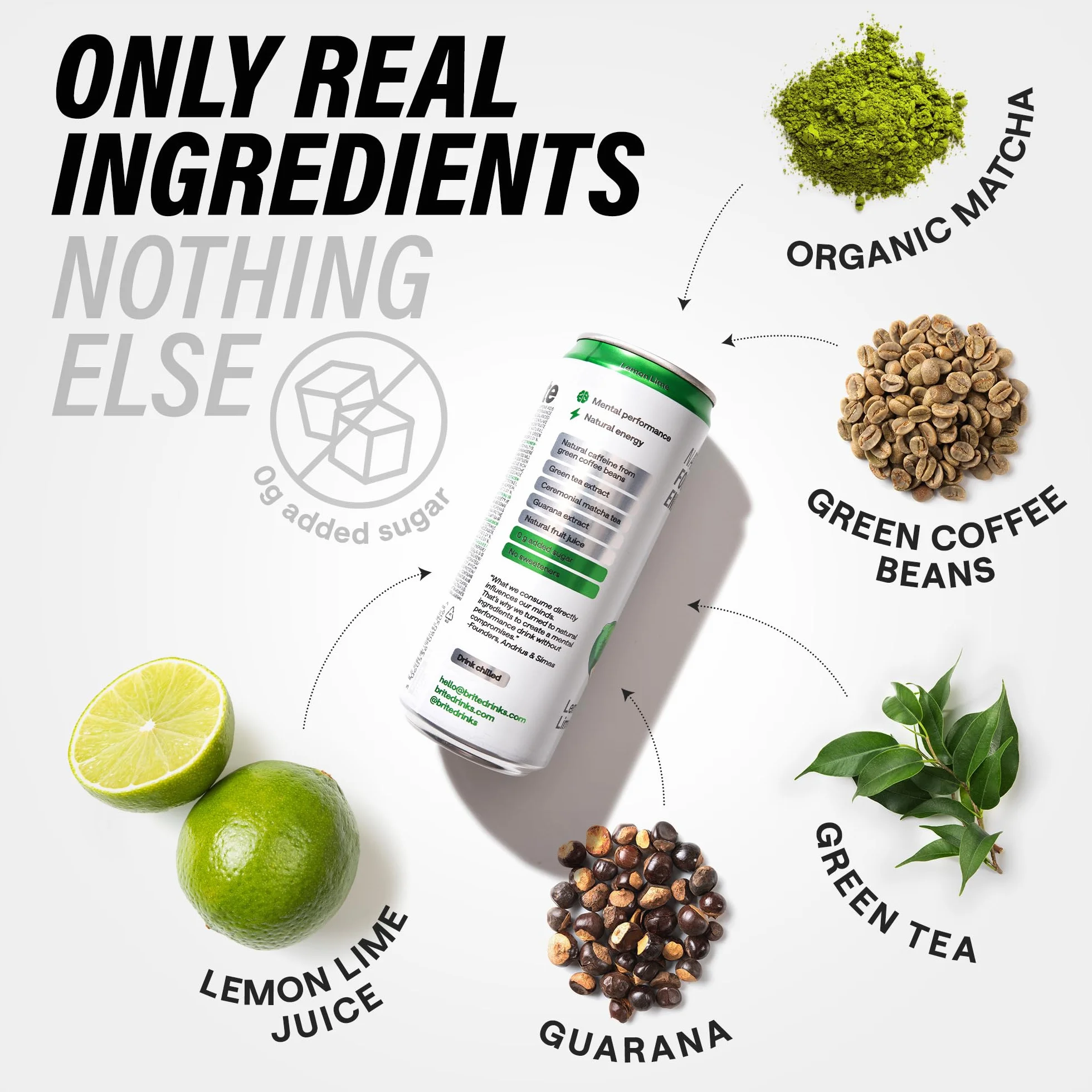 Brite Natural Focus. Boisson énergisante et alternative au café pour améliorer la productivité. À base de plantes, faible en calories, végétalienne, sans gluten. Mix 12 x 330 ml.