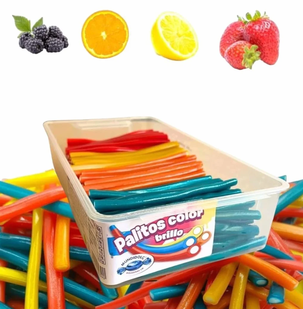 MUNDIDOLÇ Bâtons de Sucre. Sucreries Sucrées. 200 Unités de 4 Saveurs Différentes. Bonbons et Sucreries. Anniversaire et Halloween. Halloween Jelly Beans (Non-acides)