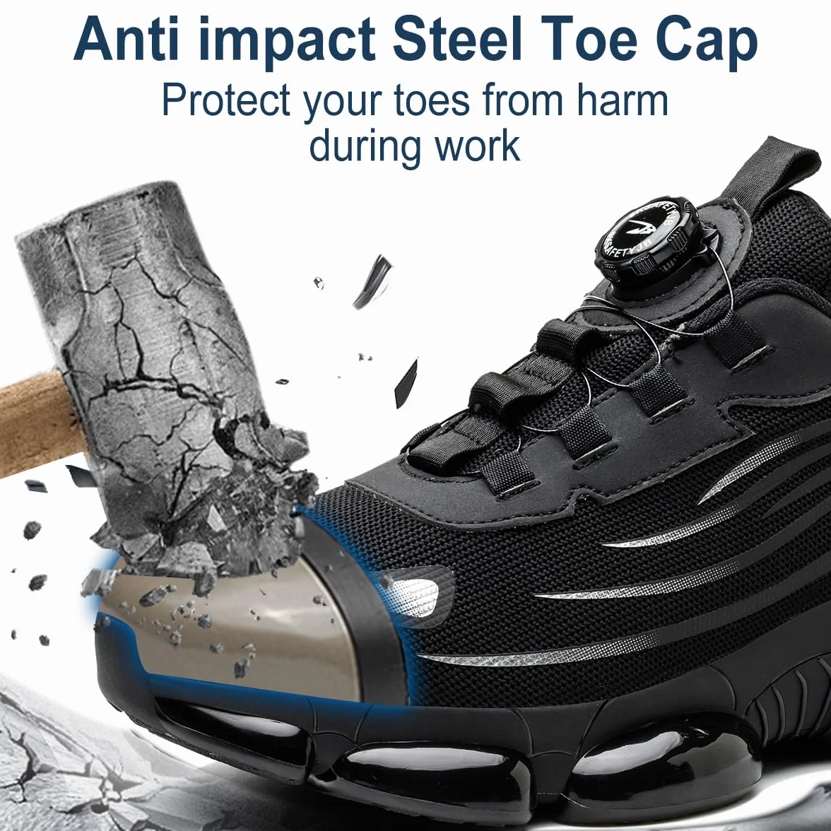 Chaussures de Sécurité Hommes Légères Respirantes Embout Acier Antidérapantes 38-46 EU