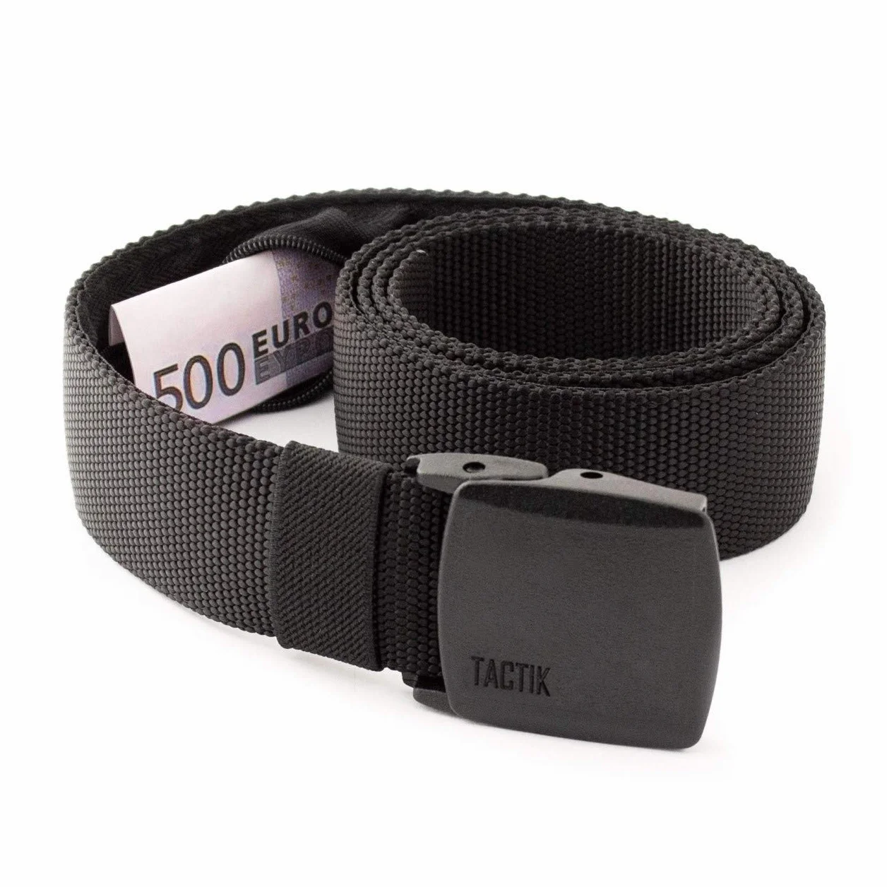 TACTIK Ceinture Porte-Monnaie de Voyage Antivol avec Poche Secrète Noir