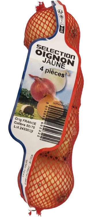 Oignon jaune filet de 500 g - calibre 50/70 - Origine France