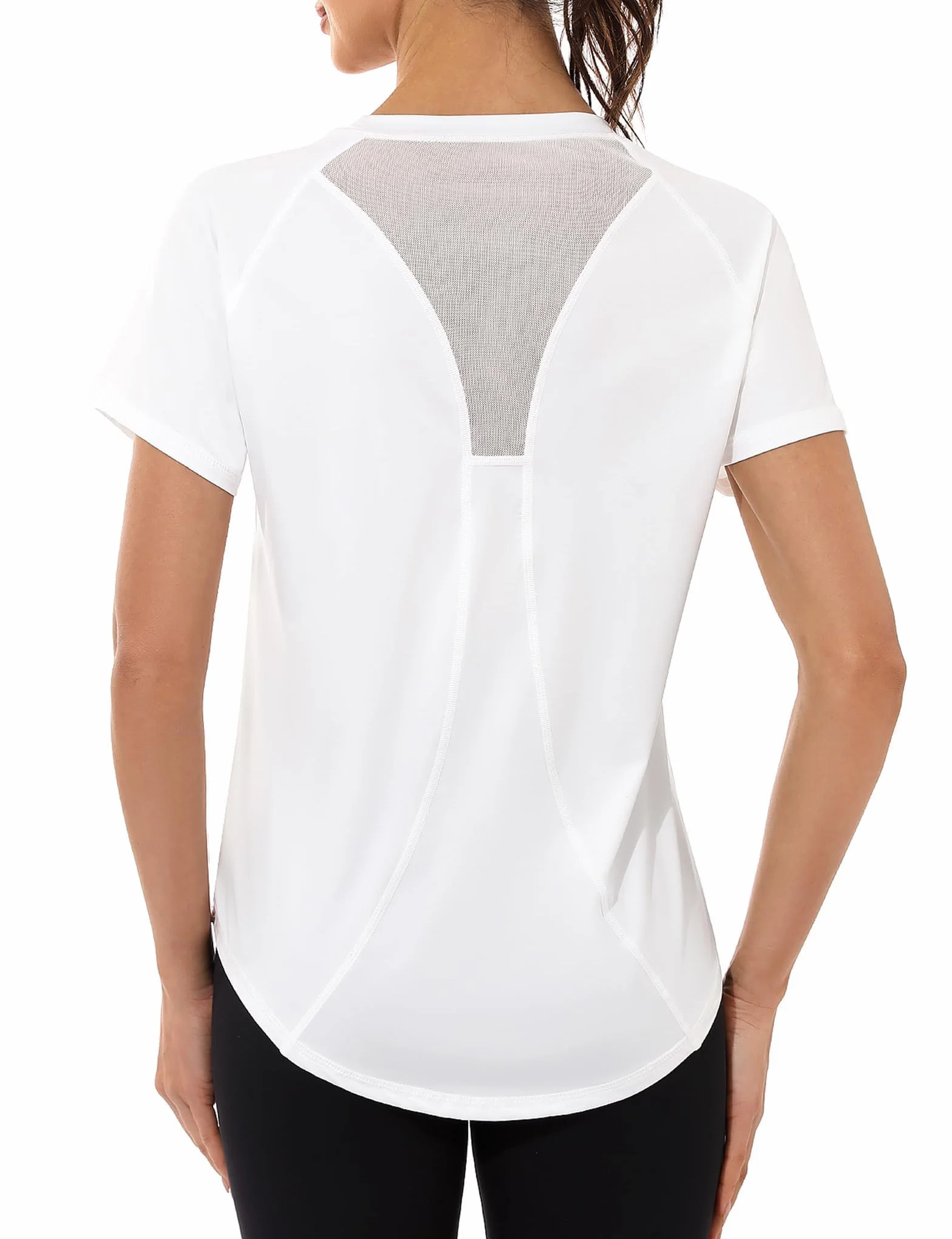 Tee Shirt Sport Femme à Manches Courtes Séchage Rapide Top Fitness Yoga Pilates Jogging