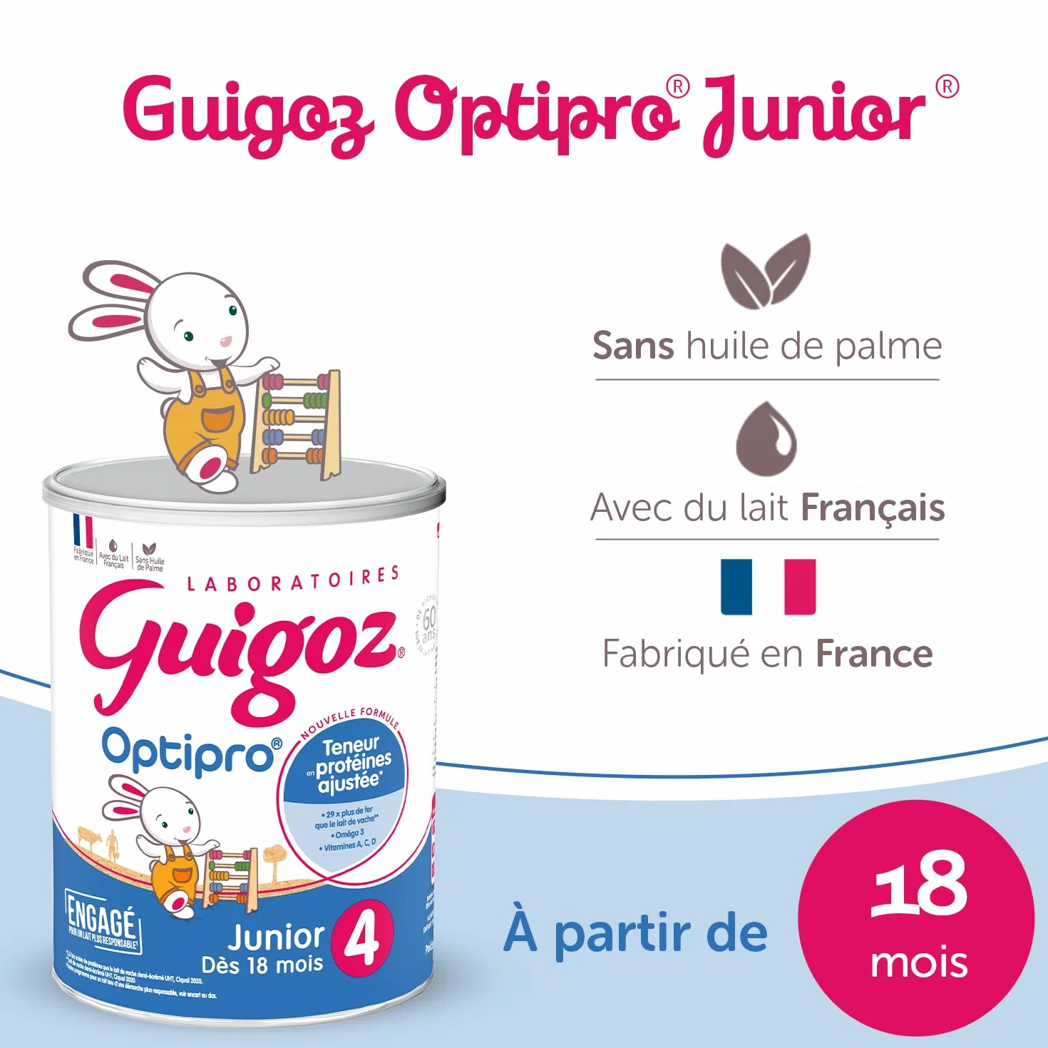 GUIGOZ OPTIPRO Junior 4 Lait de croissance en poudre 900g dès 18 mois