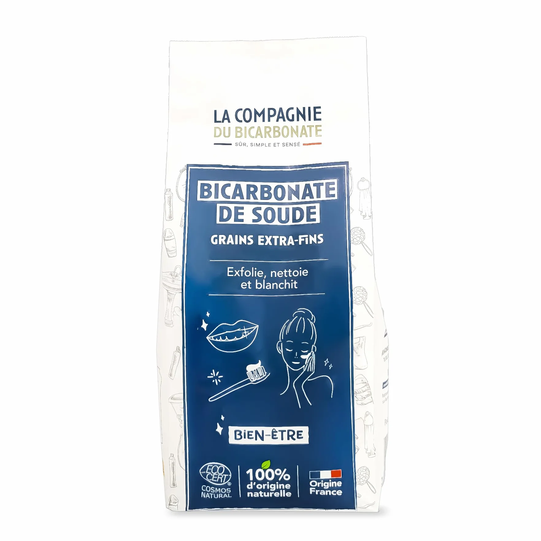 Bicarbonate de Soude Extra Fin - Sachet Kraft 3 kg - Qualité Alimentaire Supérieure - Cosmétique, Maison - Poudre Polyvalente Ultra Pure - La Compagnie du Bicarbonate - certifié par ECOCERT