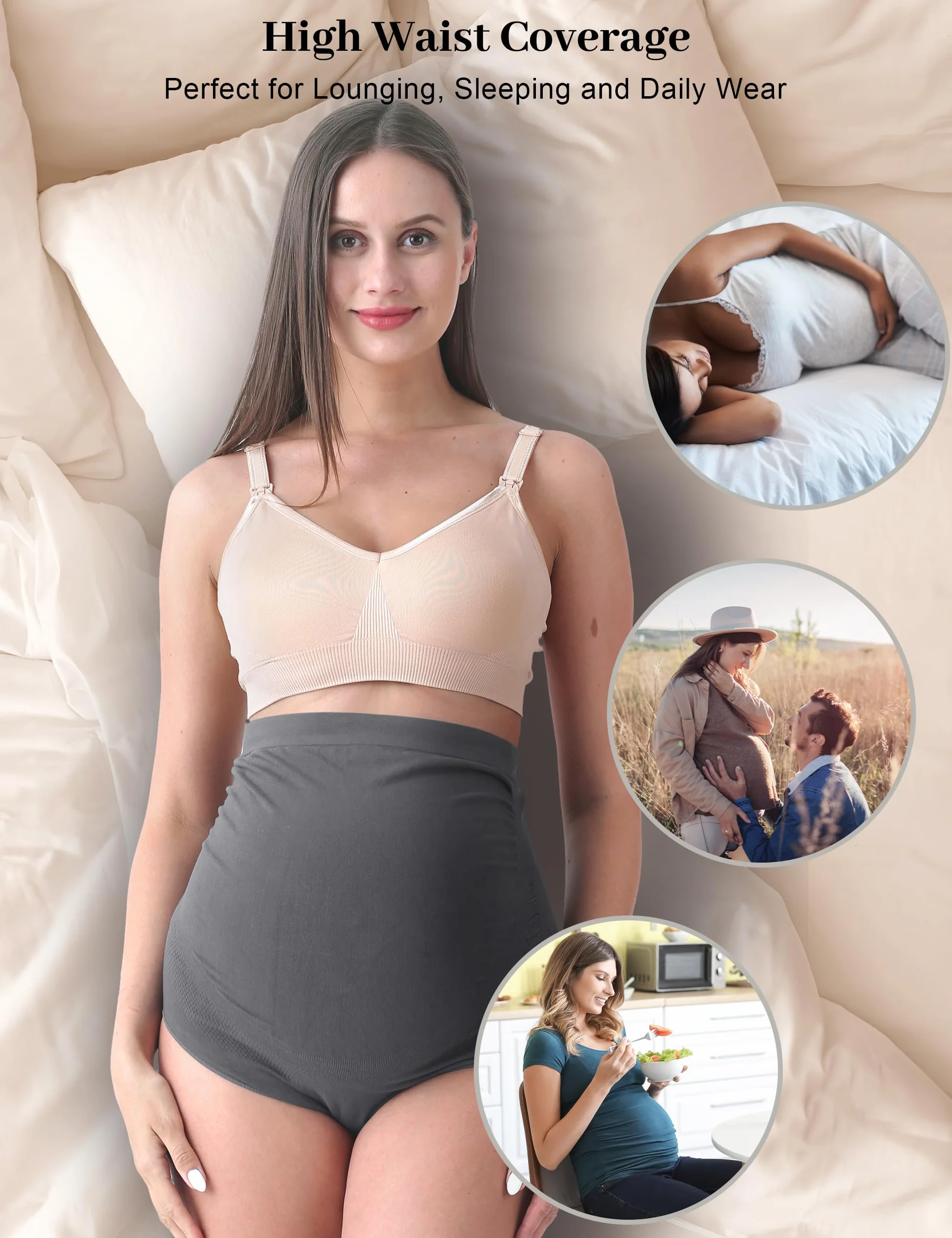 SUNNYBUY Culotte de Grossesse Taille Haute sans Couture pour Femme