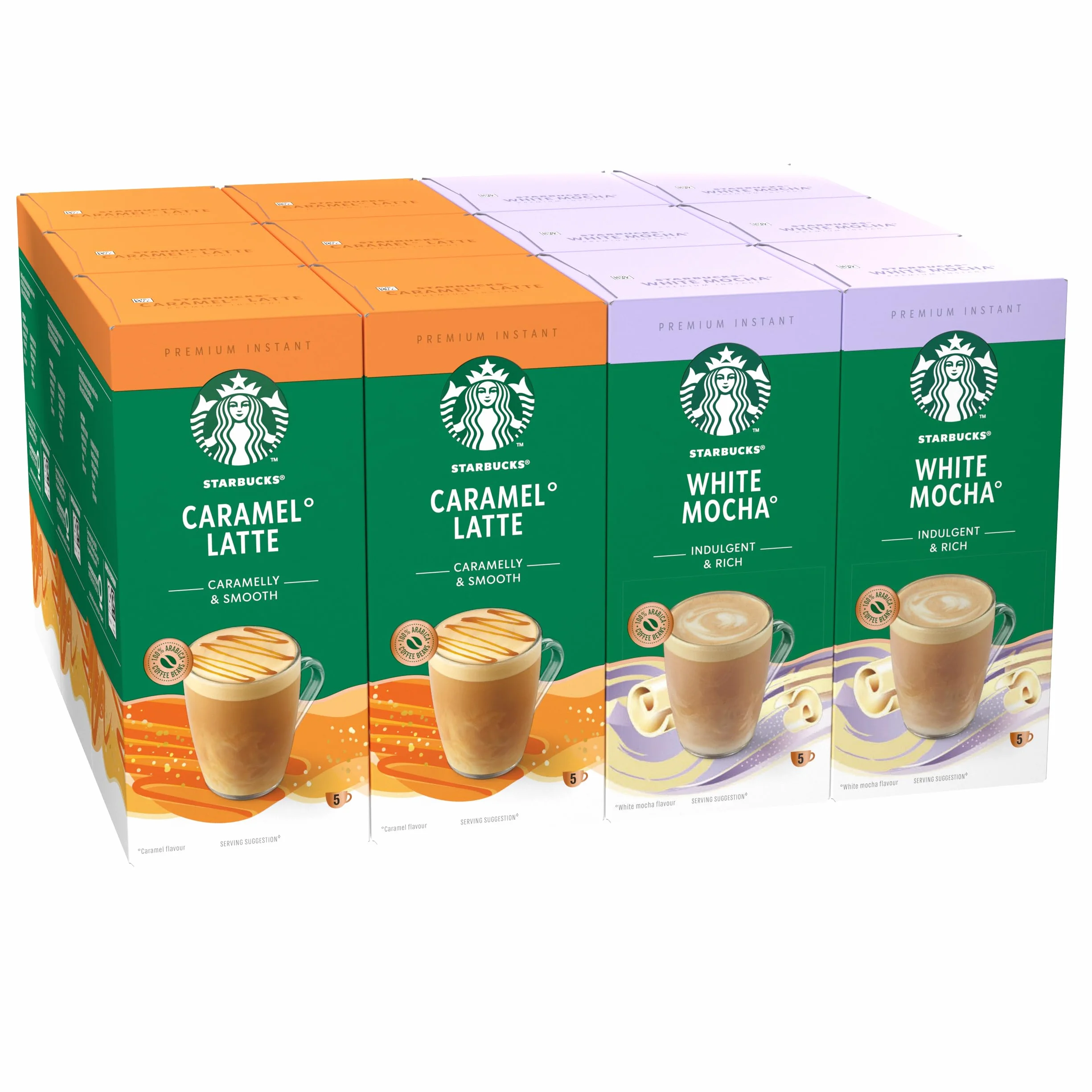STARBUCKS Pack Variété Spécialités Instantanées Gourmandes 12 x 5 (60 Sachets)