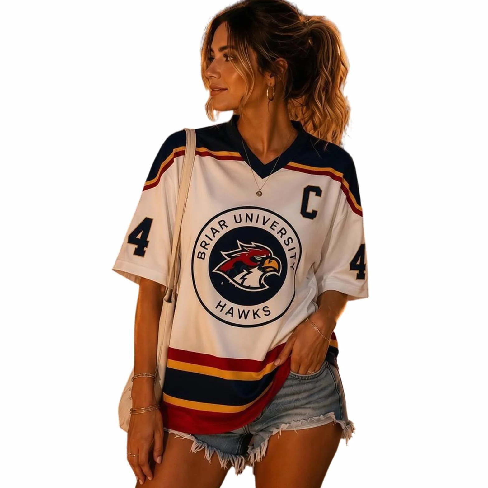 Maillot de Hockey Grahams 44 Col V Uniforme Hockey sur Glace Manches Courtes