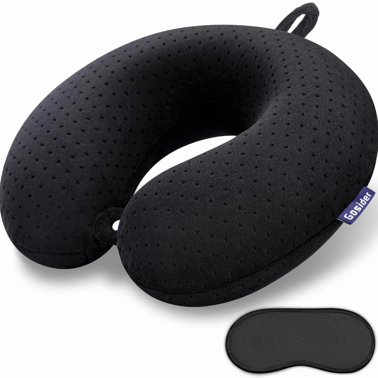 Oreiller de cou voyage mémoire de forme noir soutien tête U portable avion voiture bureau
