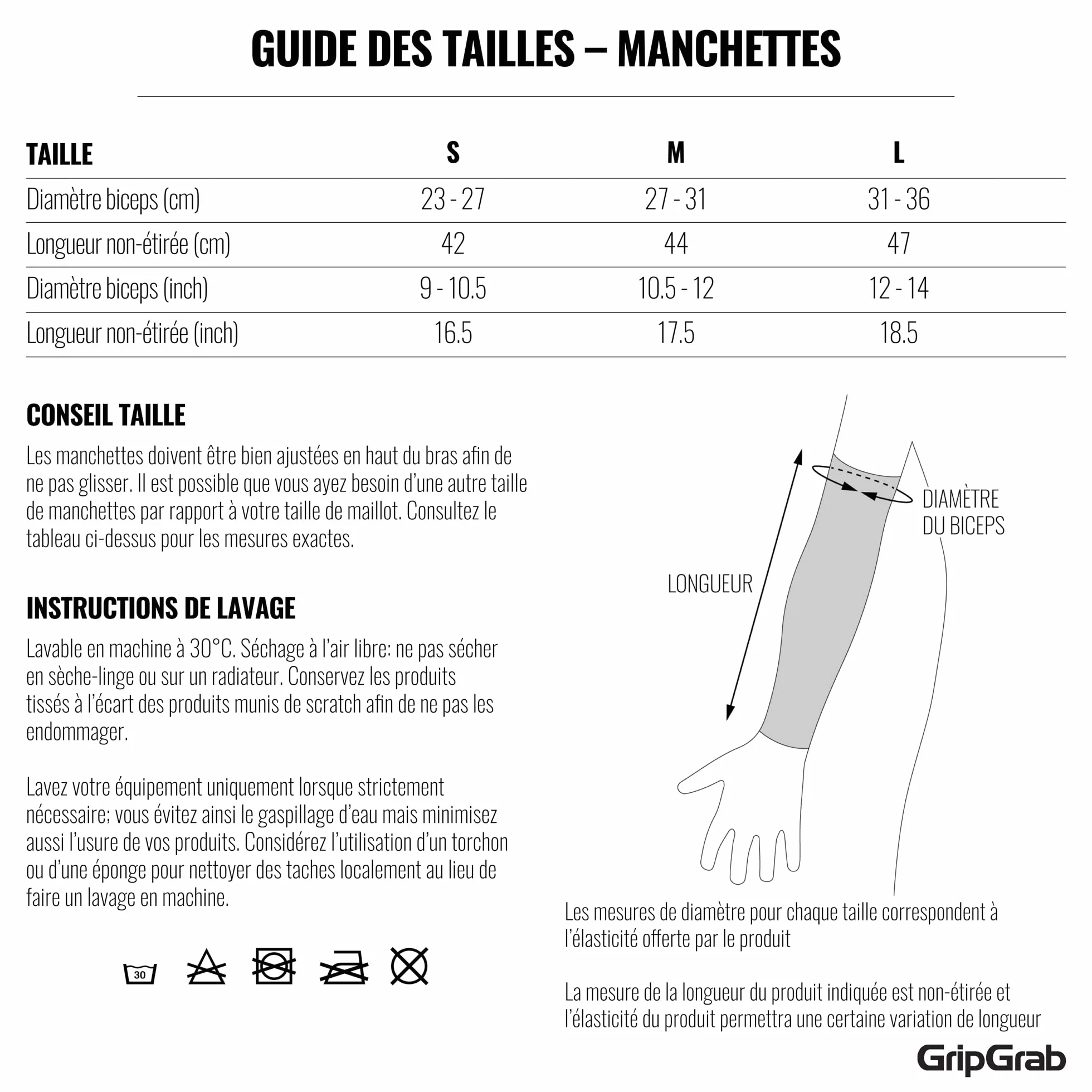 GripGrab UV Sleeves UPF 50+ Manchettes Vélo Protection Soleil Cyclisme Antidérapantes