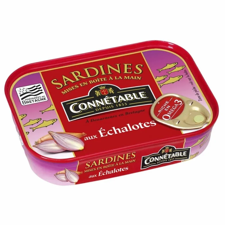 CONNÉTABLE - Sardines À L'Huile D'Olive Et Aux Échalotes De Bretagne 135G - Lot De 4 - Vendu Par Lot