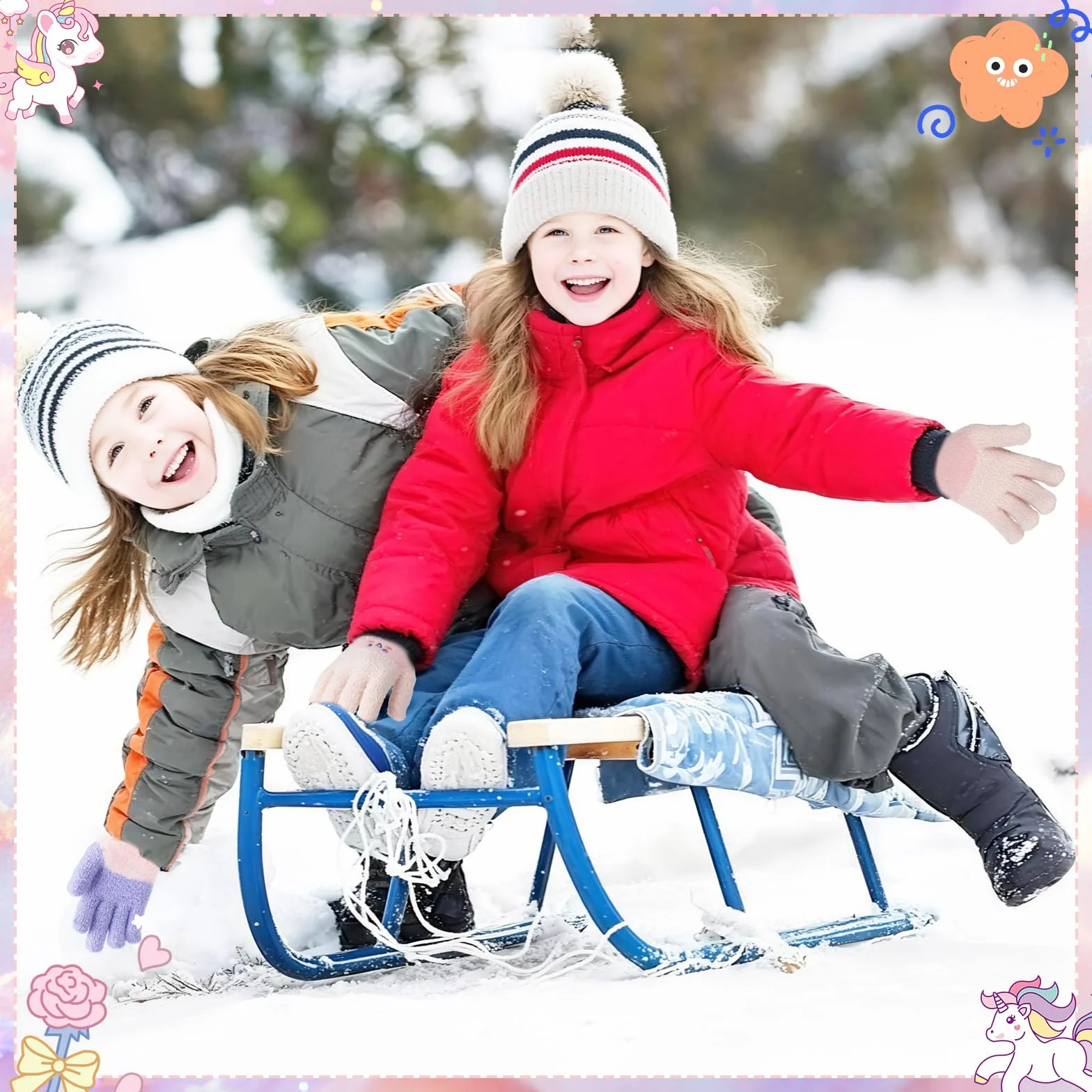QKURT Lot de 3 paires gants magiques enfants tricotés chauds élastiques mitaines hiver 6-14 ans