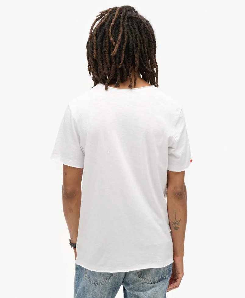 Superdry Raw Edge Slub V T Shirt Mixte