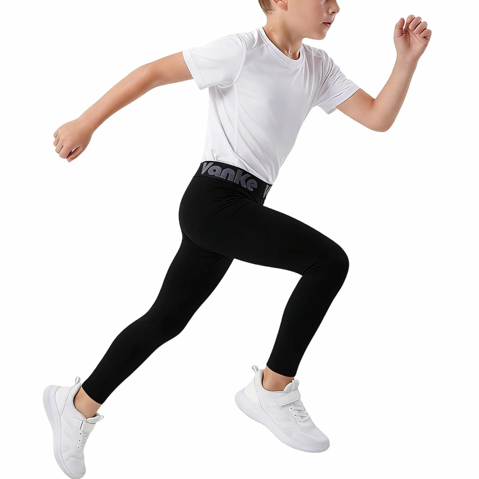 Pantalon de Compression Garçons Séchage Rapide Respirant Collants Leggings Enfants Base Layer Running Léger Élasticité Tights Sports sous-Vêtements Football Basket-Ball