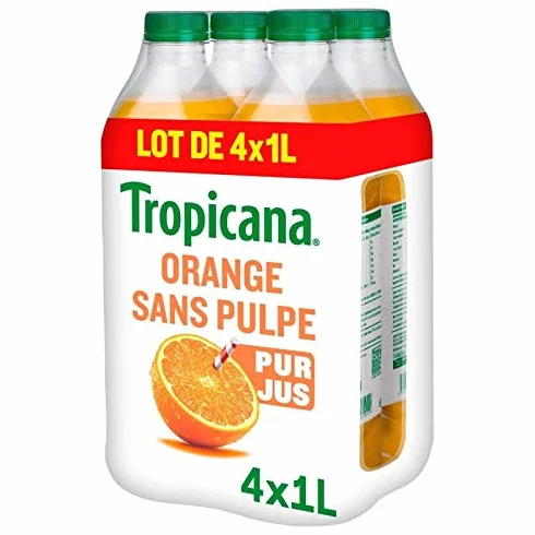 TROPICANA - Tropicana Pure Premium Orange Sans Pulpe 4X1L - Un Articles