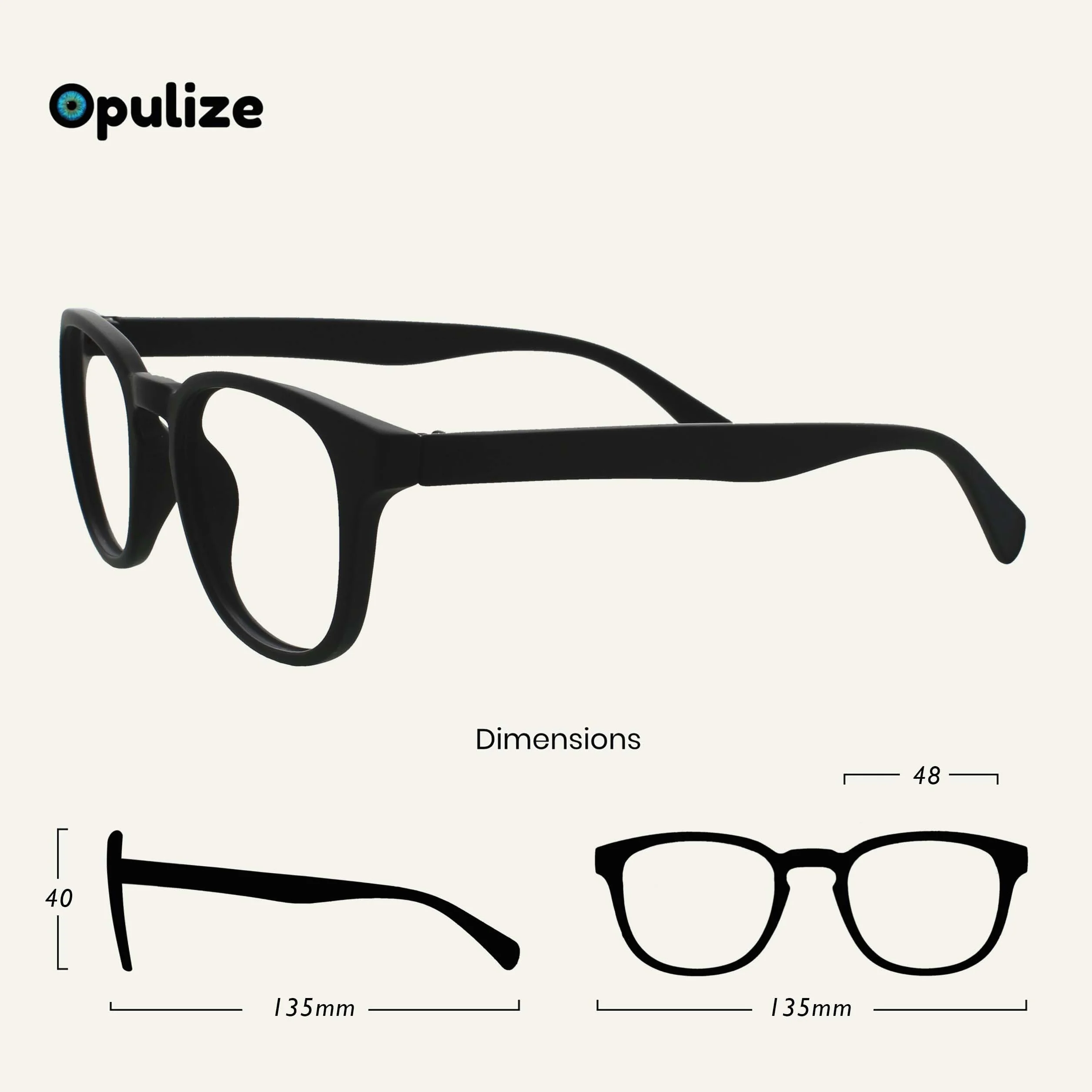 OPULIZE Lunettes De Lecture Rétro Rond Lisse Noir Mat Gris Hommes Femmes Charnières Ressort RR2-17 +1,50