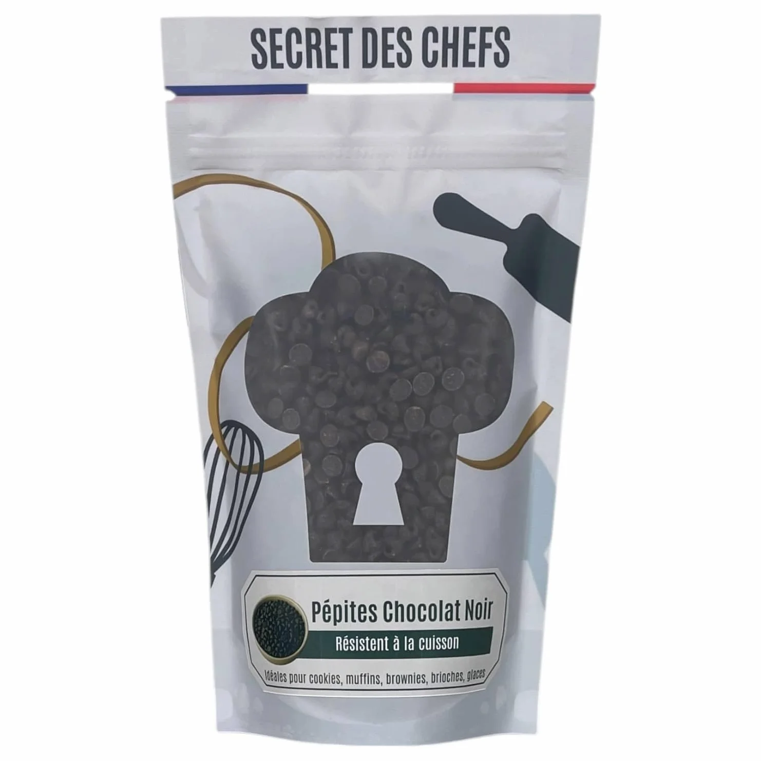 Secret des Chefs – Pépites Chocolat Noir 700g – Qualité Professionnelle – Pour Cookies, Muffins, Brownies, Brioches, Glaces, Pâtisseries
