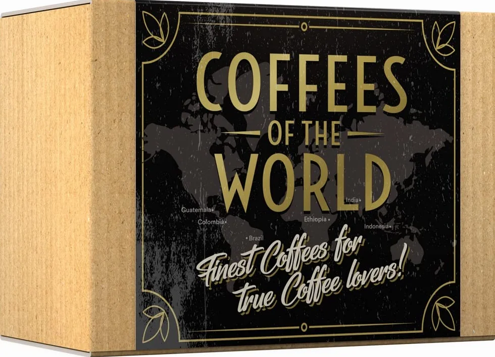 Black Donkey - WORLD'S COFFEES | Pack Gourmet Café Moulu 600g (6x100g) | 6 Meilleurs Cafés d'Origine Unique | Idée Cadeau pour Elle et Lui
