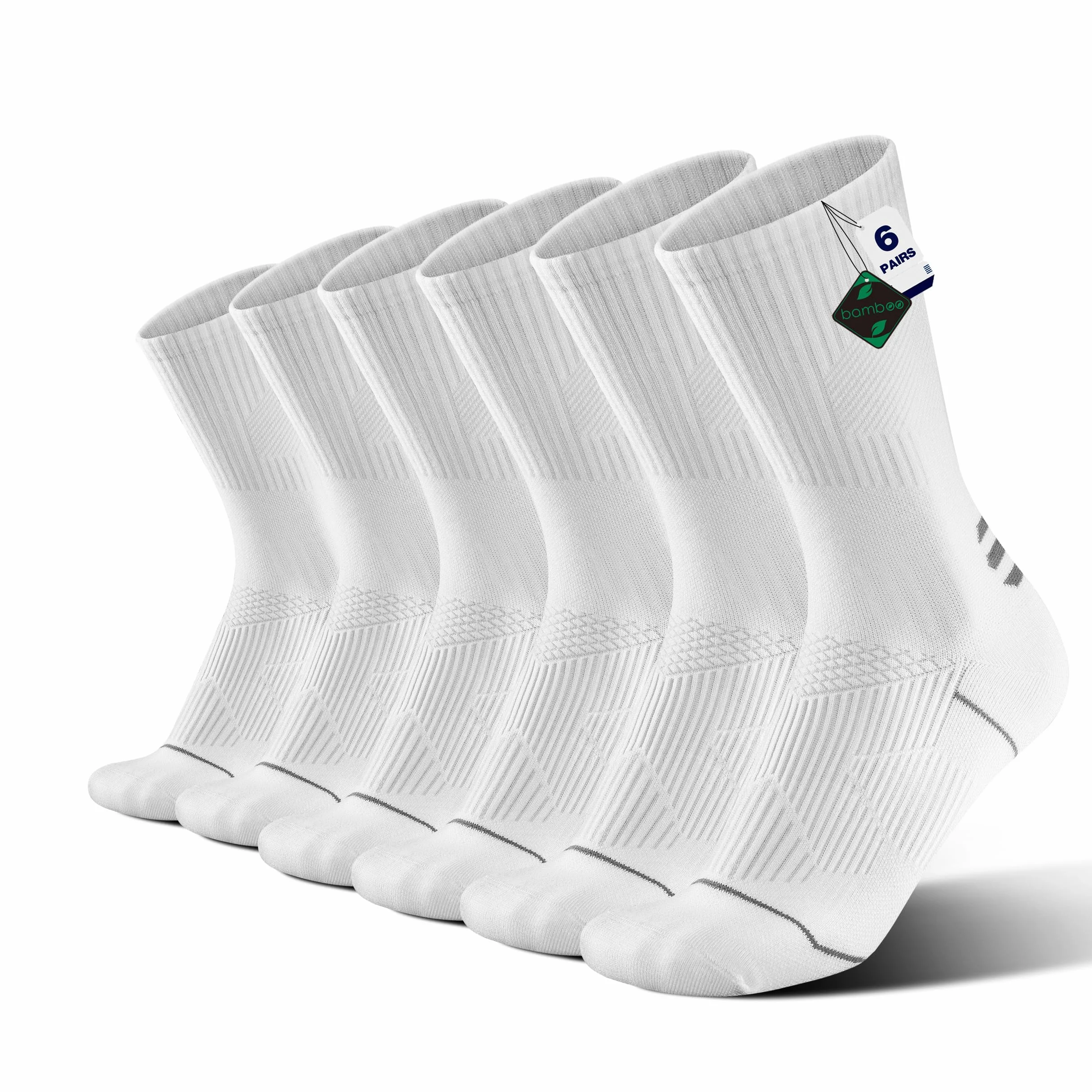 Bambou Chaussettes de Contention Hommes Femmes – Légères, Sans Couture, Anti-Odeur – Course, Randonnée, Vélo